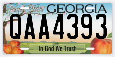 GA license plate QAA4393