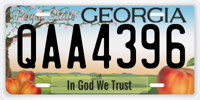 GA license plate QAA4396
