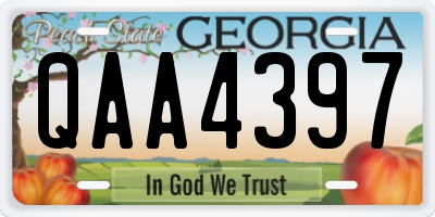 GA license plate QAA4397