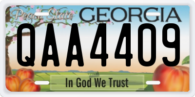 GA license plate QAA4409