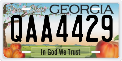 GA license plate QAA4429