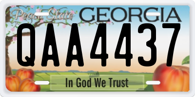 GA license plate QAA4437