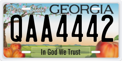 GA license plate QAA4442