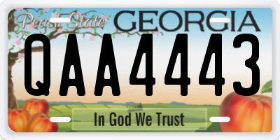 GA license plate QAA4443