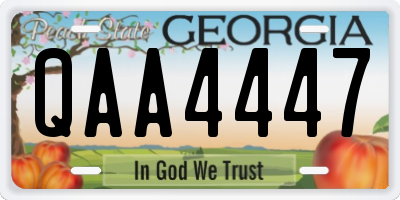 GA license plate QAA4447
