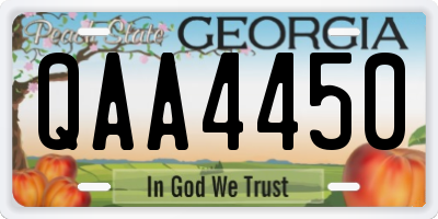 GA license plate QAA4450