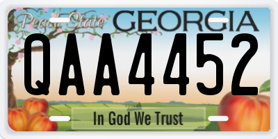 GA license plate QAA4452