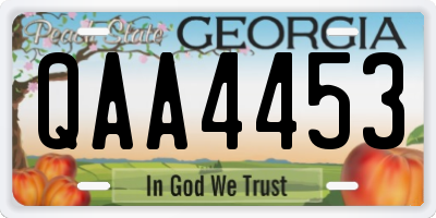 GA license plate QAA4453
