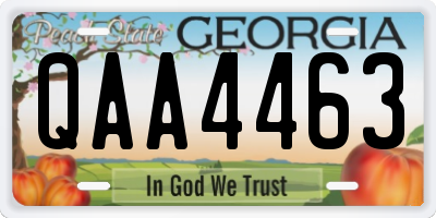 GA license plate QAA4463