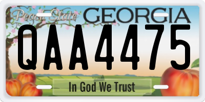 GA license plate QAA4475