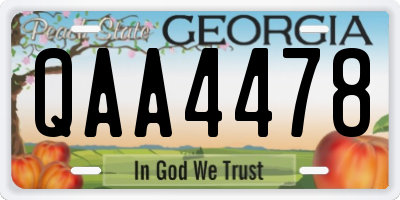 GA license plate QAA4478