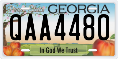 GA license plate QAA4480