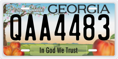 GA license plate QAA4483