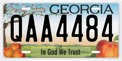 GA license plate QAA4484