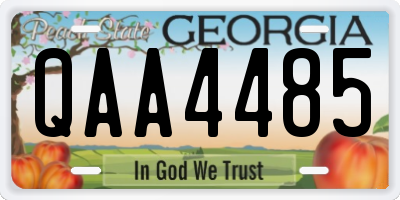 GA license plate QAA4485