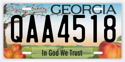 GA license plate QAA4518