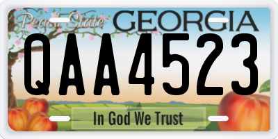 GA license plate QAA4523