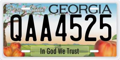 GA license plate QAA4525