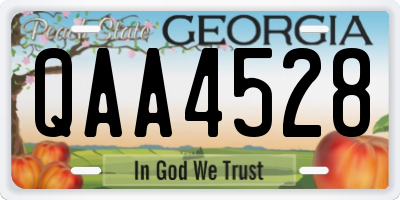 GA license plate QAA4528