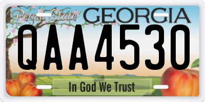 GA license plate QAA4530