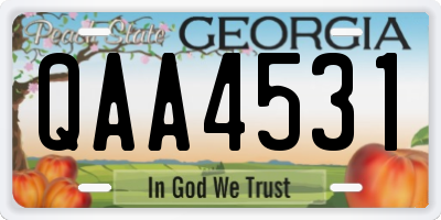 GA license plate QAA4531