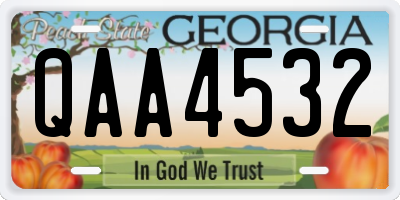 GA license plate QAA4532