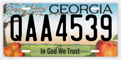 GA license plate QAA4539