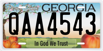 GA license plate QAA4543