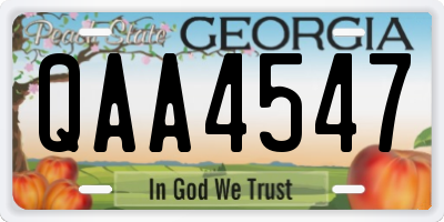 GA license plate QAA4547