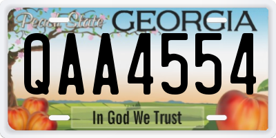 GA license plate QAA4554