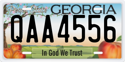 GA license plate QAA4556
