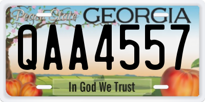 GA license plate QAA4557