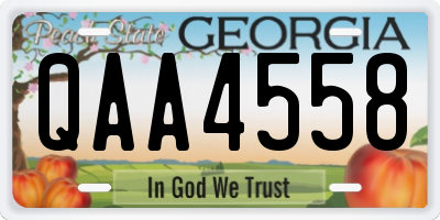 GA license plate QAA4558