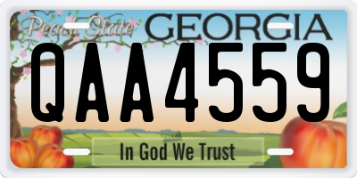 GA license plate QAA4559