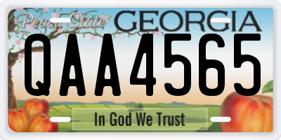 GA license plate QAA4565