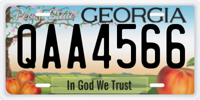 GA license plate QAA4566