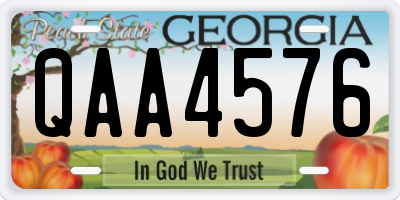 GA license plate QAA4576
