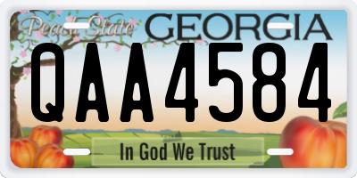 GA license plate QAA4584