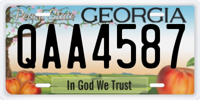 GA license plate QAA4587