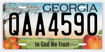 GA license plate QAA4590