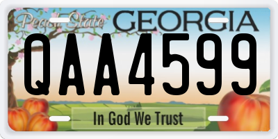 GA license plate QAA4599