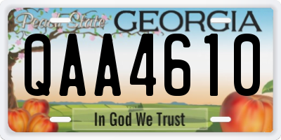 GA license plate QAA4610
