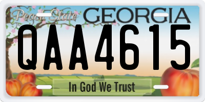 GA license plate QAA4615