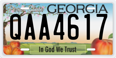 GA license plate QAA4617