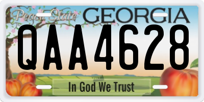 GA license plate QAA4628
