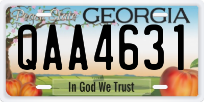 GA license plate QAA4631