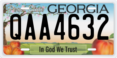 GA license plate QAA4632