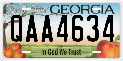 GA license plate QAA4634