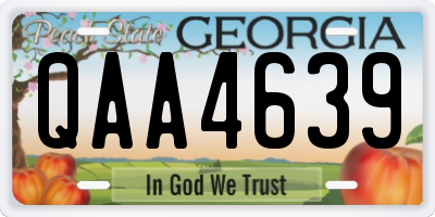 GA license plate QAA4639