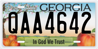 GA license plate QAA4642